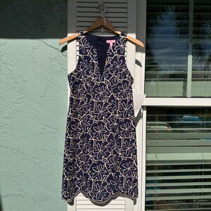 Lilly Pulitzer Augusta Shift Dress True Navy Lace